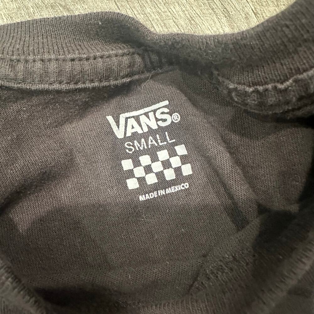 Vans Butterfly Logo Long Sleeve Graphic‎ Tee Black Checkerboard Small - Picture 2 of 5